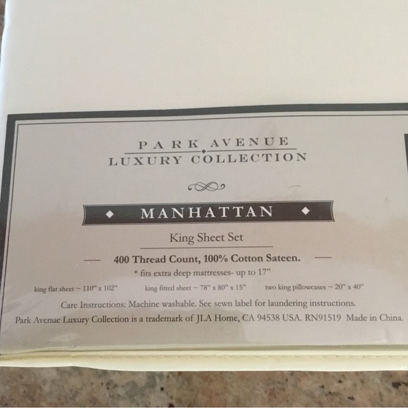 NEW Park Avenue Luxury Collection Manhattan King Cotton Sheet 400 Thread Count - Picture 4 of 7